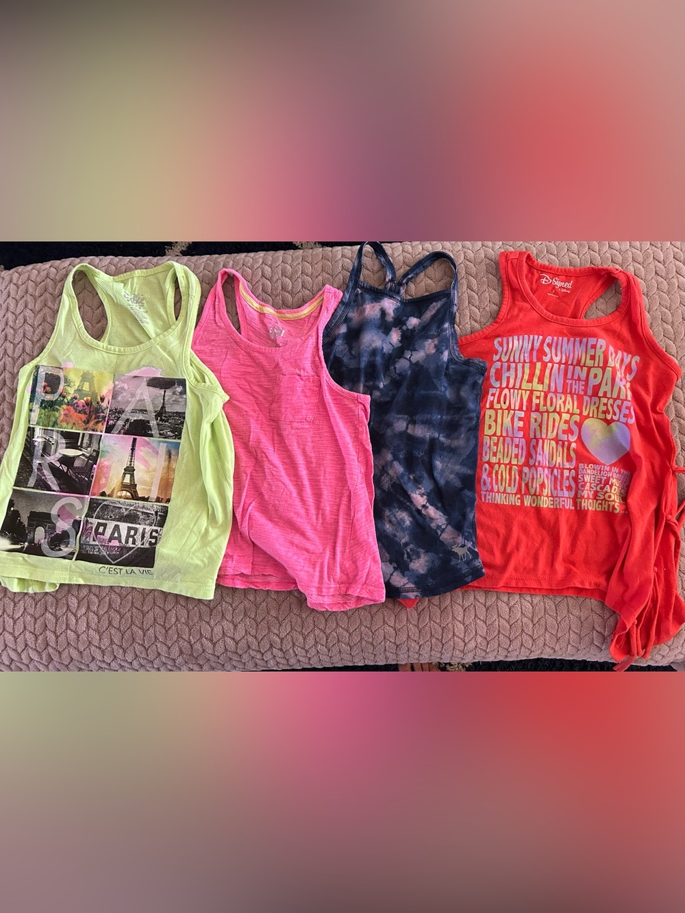 Lot of 4 tank tops bundle girl size 7/8 D-Signed by Disney Abercrombie Justice